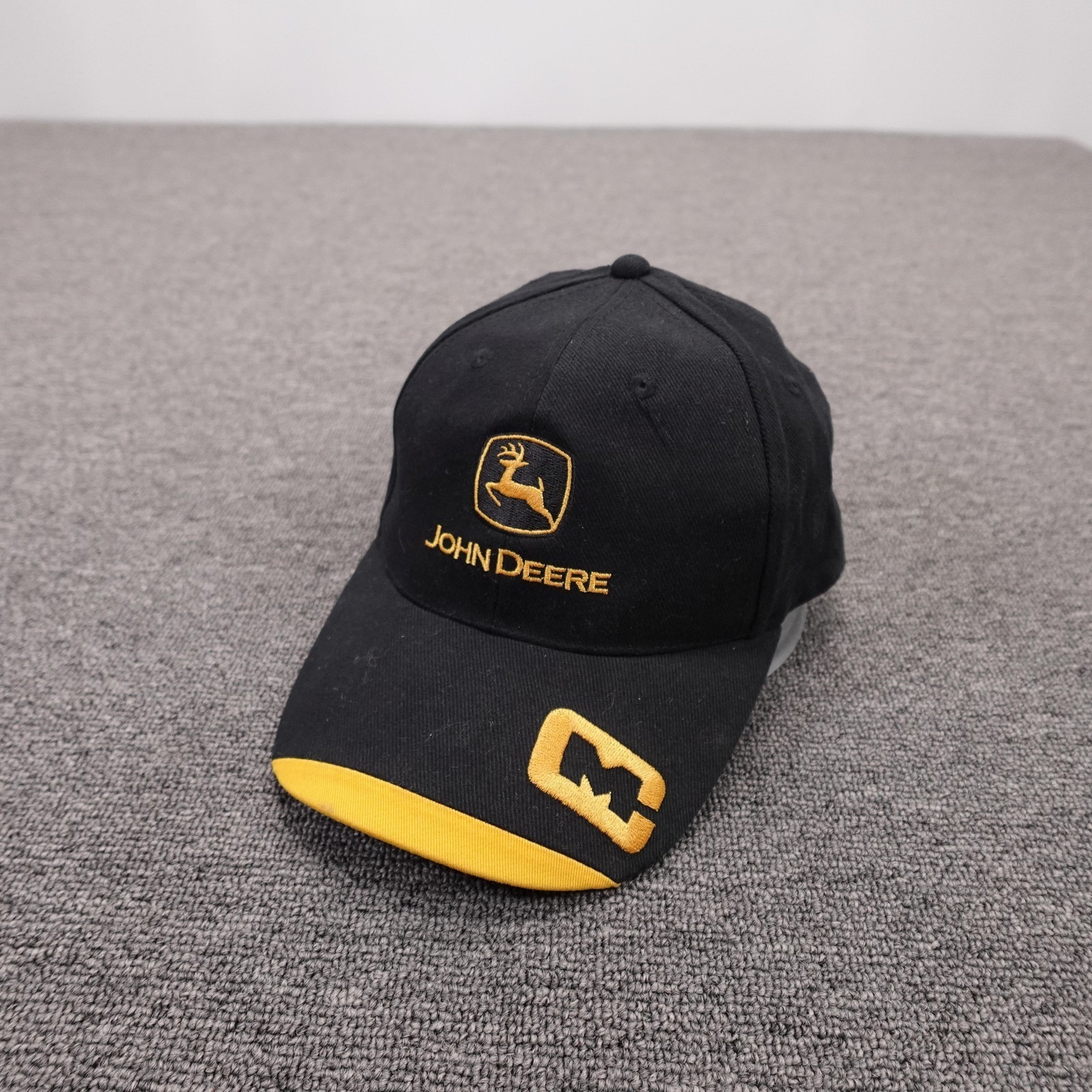 John Deere Hat Cap Strap Back Mens One Size Black Baseball